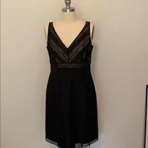 Ann Taylor Black Silk beaded holiday dress!